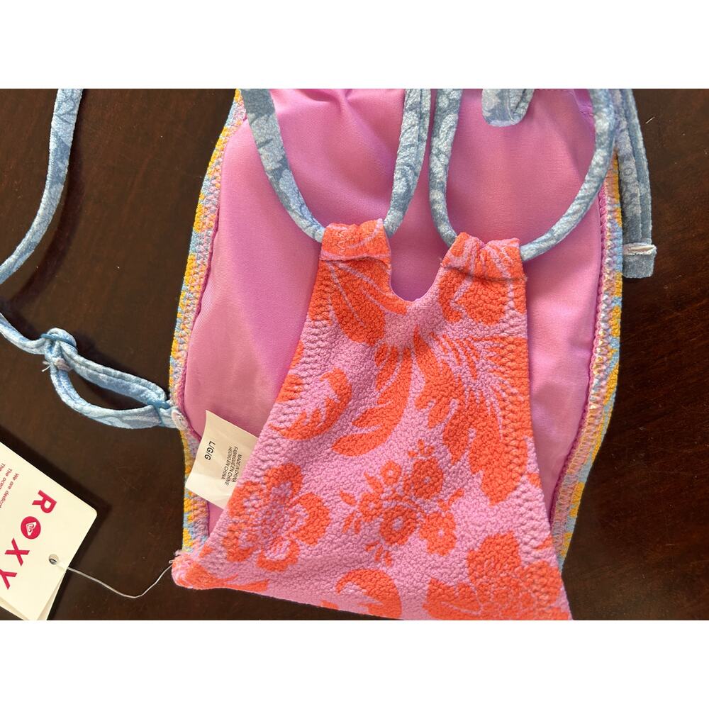 Roxy Tapestry Patchwork Bandeau Bikini Top NWT Size Large - Picture 6 of 9